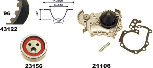 MAPCO 41122/1 Water Pump & Timing Belt Kit