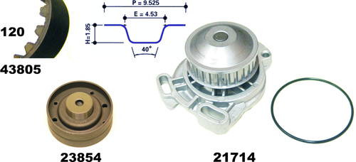 MAPCO 41805 Water Pump & Timing Belt Kit
