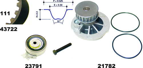MAPCO 41722/1 Water Pump & Timing Belt Kit