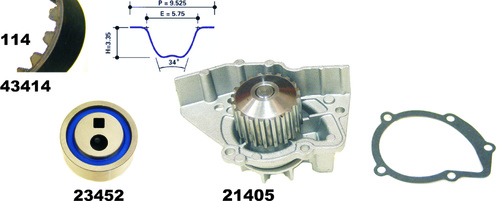 MAPCO 41414/1 Water Pump & Timing Belt Kit
