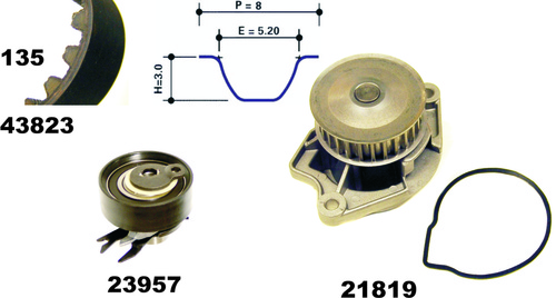 MAPCO 41823/1 Water Pump & Timing Belt Kit