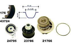 MAPCO 41724 Water Pump & Timing Belt Kit