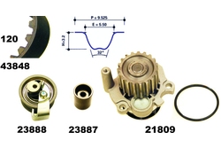 MAPCO 41847 Water Pump & Timing Belt Kit
